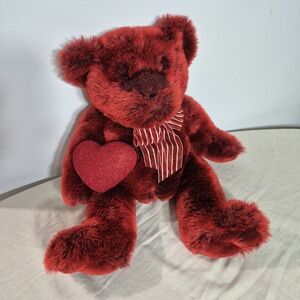 Red Plush Teddy Bear with Heart